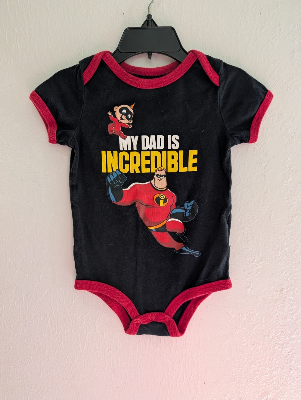 Disney The Incredibles Black & Red Baby One-Piece